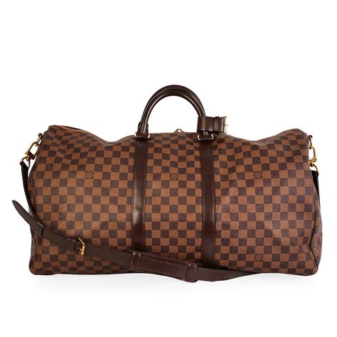 lv keepall damier ebene|LOUIS VUITTON Damier Ebene Keepall Bandouliere 55.